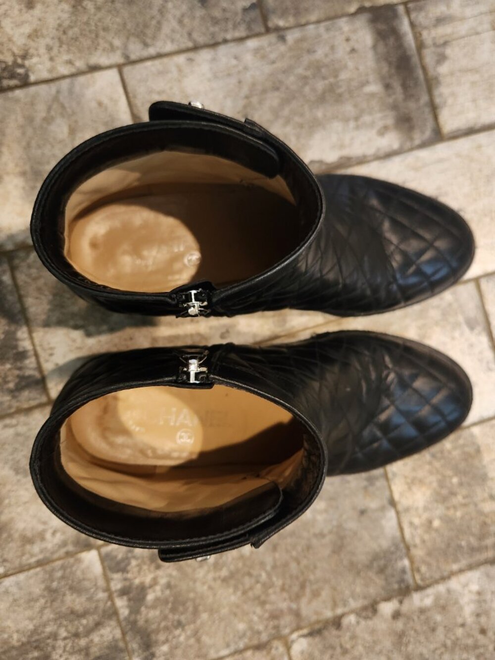 Chanel Black Quilted Calfskin Short Boots, Authentic - Picture 9 of 14